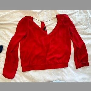 Express red blouse with gold detail, size s